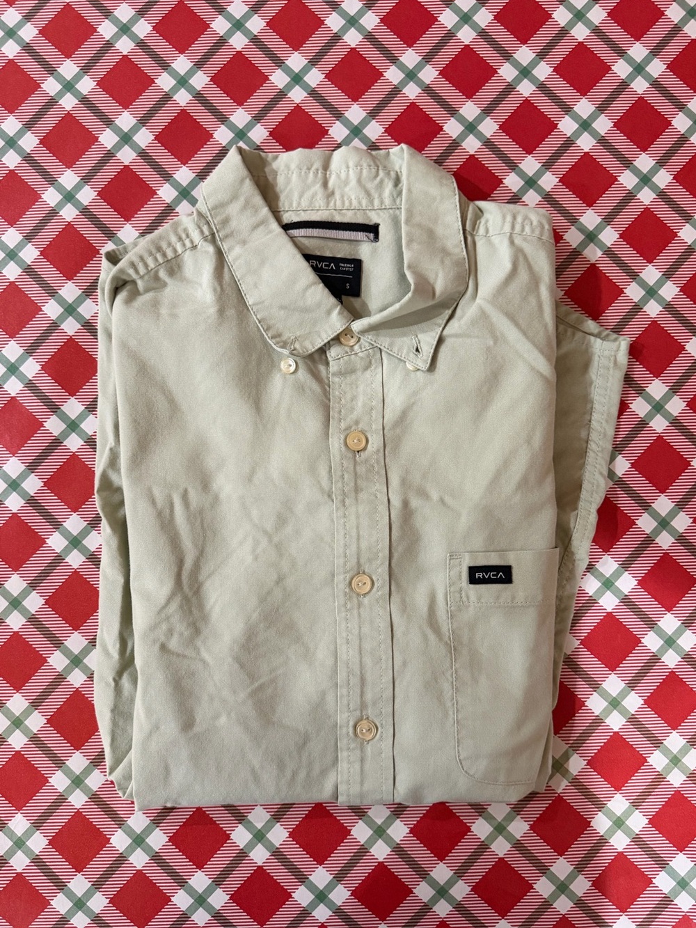 RVCA Pale Sage Short-Sleeve Button-Down Shirt